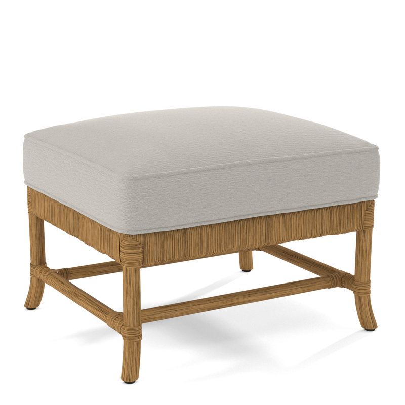 Repose-pieds rectangulaire Lafayette, Miel, Tissu blanc performance 0851-94
