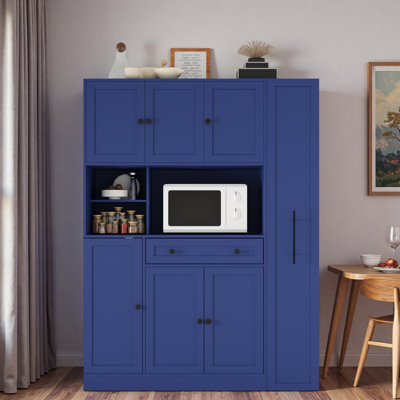 Armoire de cuisine haute avec huche et étagère à épices Isildo