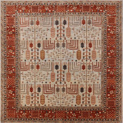 Tapis à motif oriental rouge / ivoire