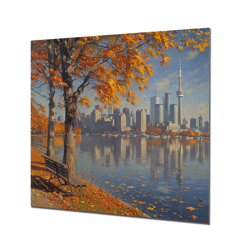 Réflexions d'automne à Toronto - décor mural de la ville de Toronto, Métal métal, H 16 po x l 16 po x P 1 po