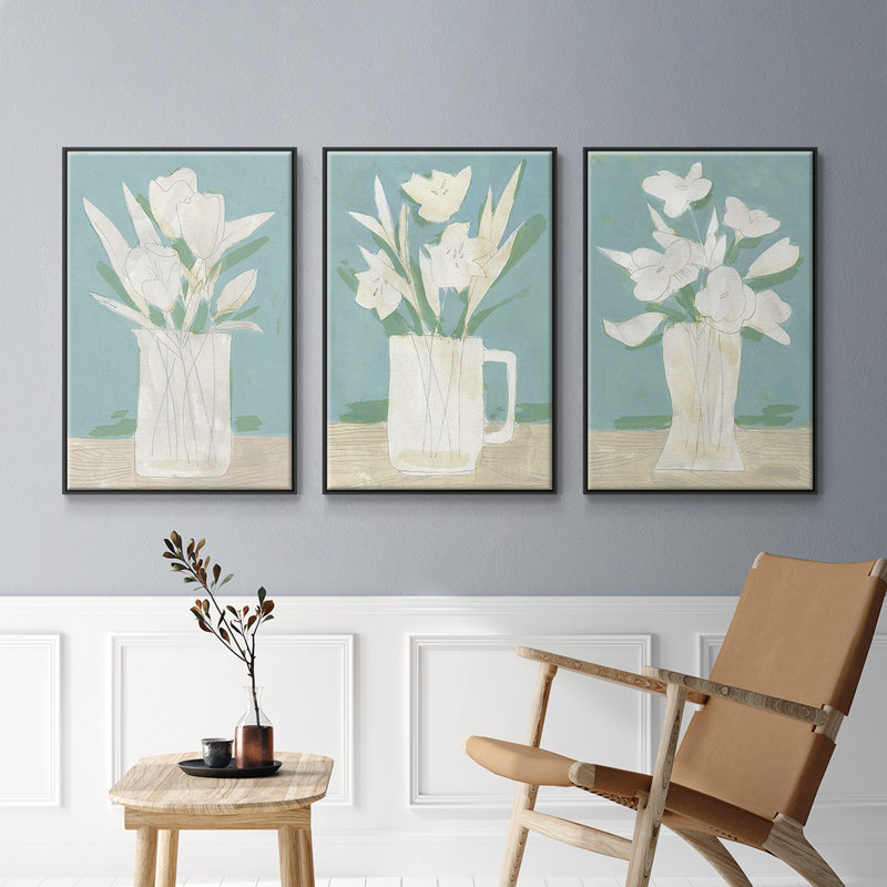 Ensemble de 3 pièces encadrées sur toile, H 36 po x l 72 po, Noir