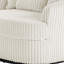 Ultra Plush Faux Rabbit Fur Oversized Swivel Barrel Chair with Three Pillows-1863962692
