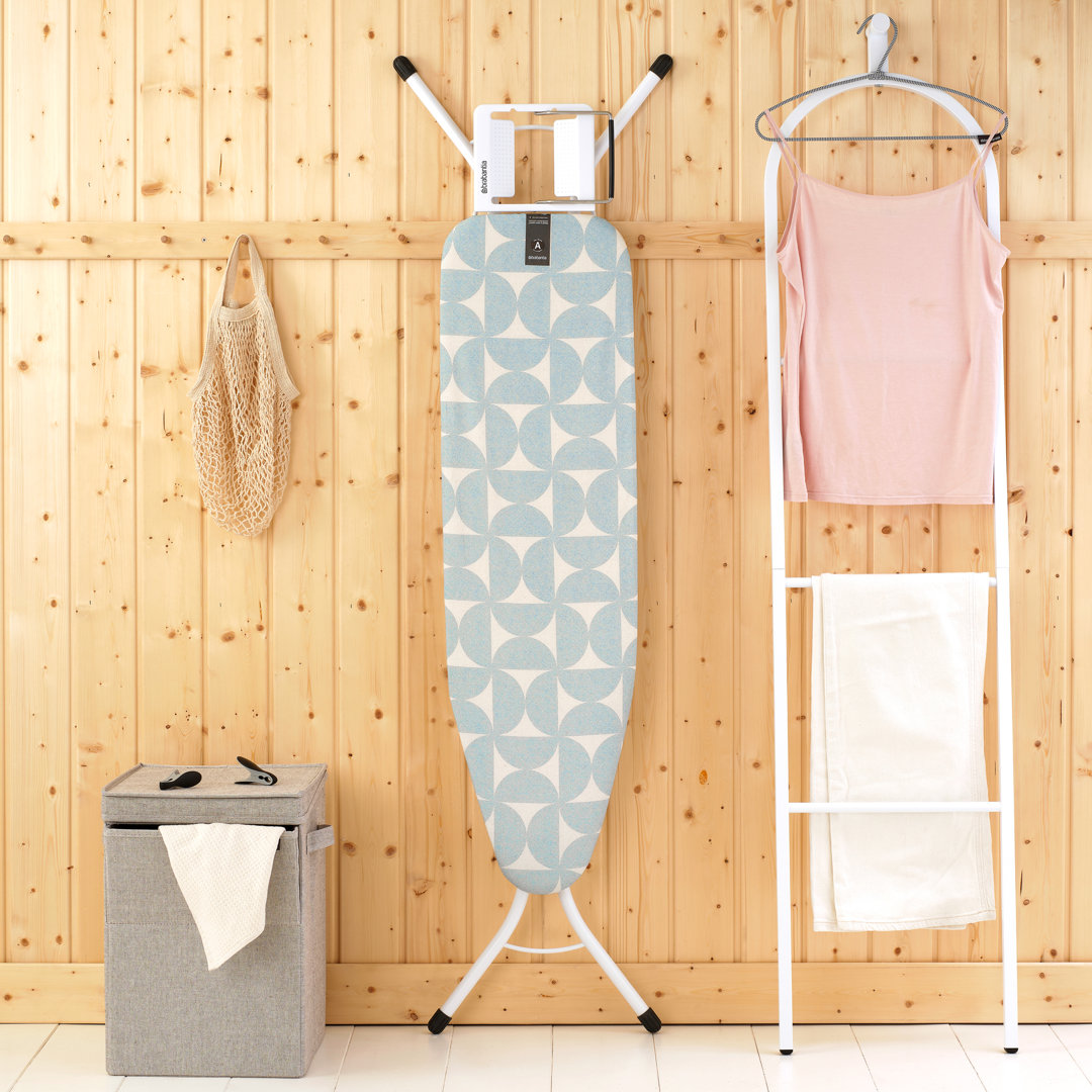 Brabantia - Ironing Board A - with Steam Iron Rest - Compact & Foldable - Adjustable Height - Non-Slip Feet Cotton Cover - Child & Transport Lock - Fresh Breeze - 110 x 30 cm - Image 3