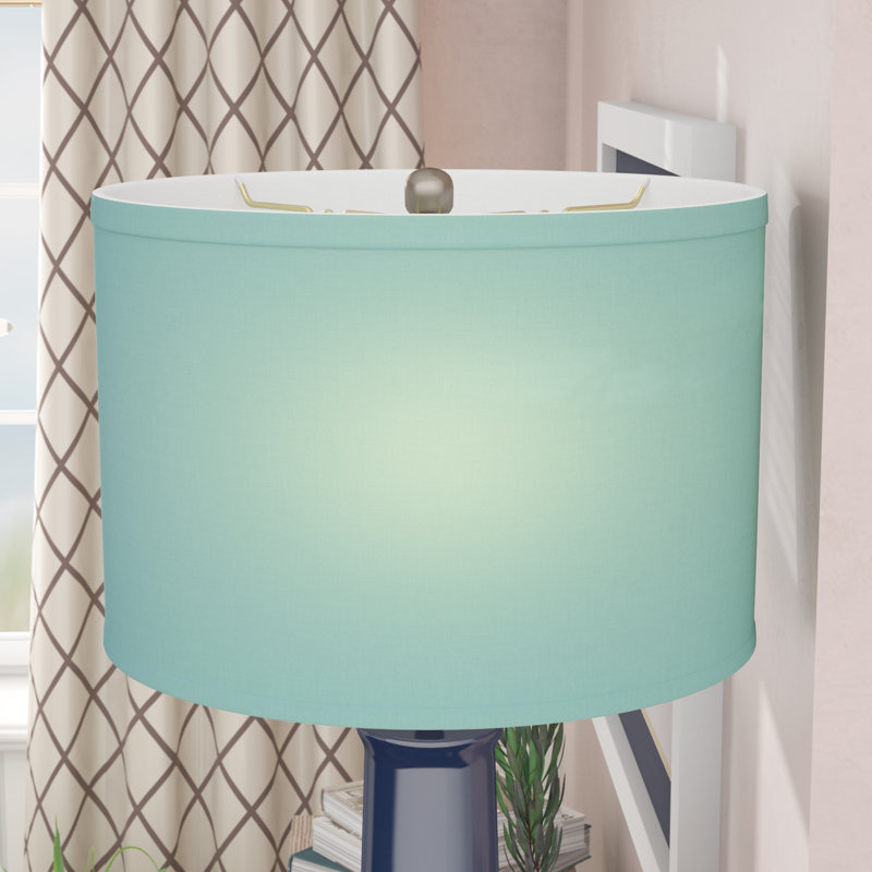 Abat-jour tambour 12 lignes, Bleu île paradisiaque