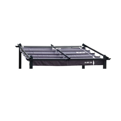 10x10 Ft Retractable Pergola Canopy Replacement - Grey, Protected, Water , Simple To Setup Top Fabric For Outdoor Water-repellent, Easy Assembly