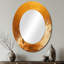 Or et blanc, cheval, Windy Plains - miroir mural ovale doré-610193687
