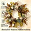 63cm (25 Inch) Artificial Autumn Harvest Wreath for Front Door, Faux Wreath with Pumpkins, Pine Cones, Berries & Autumn Leaves, Indoor‑Outdoor Farmhouse Decoration for Wall, Window, Fireplace & Thanksgiving Home Décor