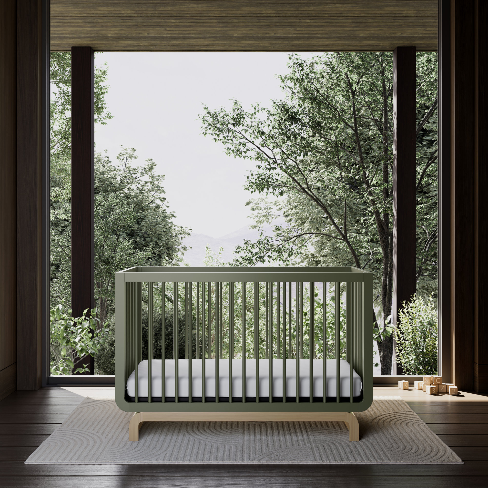 Santorini 5-In-1 Convertible Crib, Hazelnut, Crib