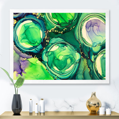 «Green Luxury Abstract Fluid VI», peinture sur toile