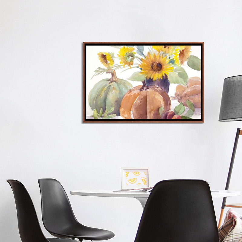 Tournesols et citrouilles Tawny par Lanie Loreth-reproduction d’art, H 26 po x l 40 po x 1,5 po, Pas de tapis