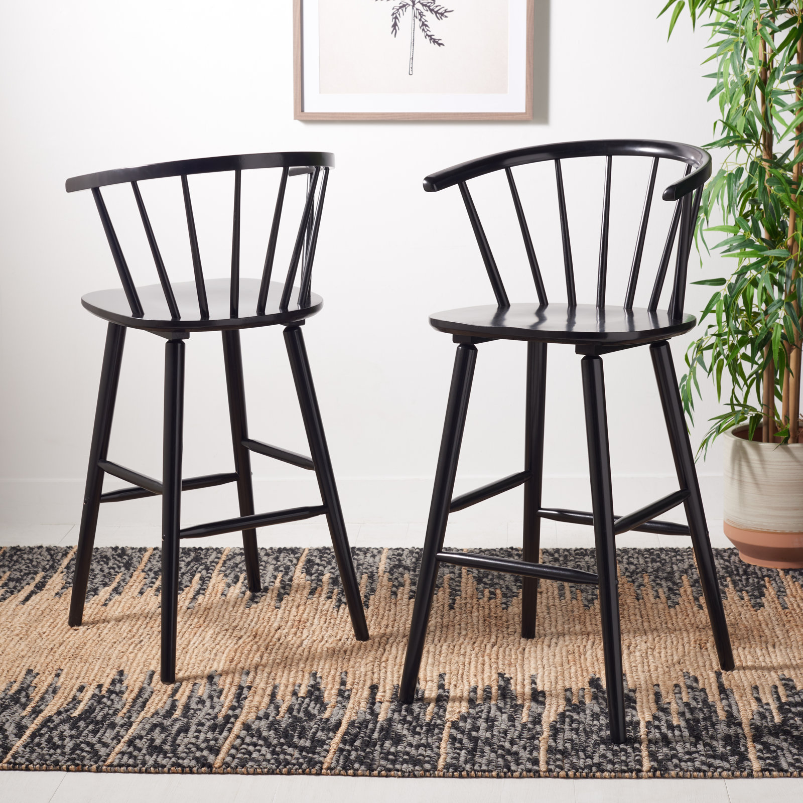 Sheffield Bar Stool, Black, Bar Stool (29" Seat Height)