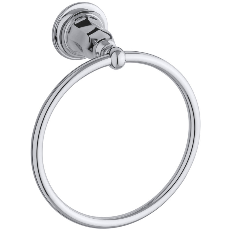 Kelston Wall Mounted Towel Ring, Chrome poli
