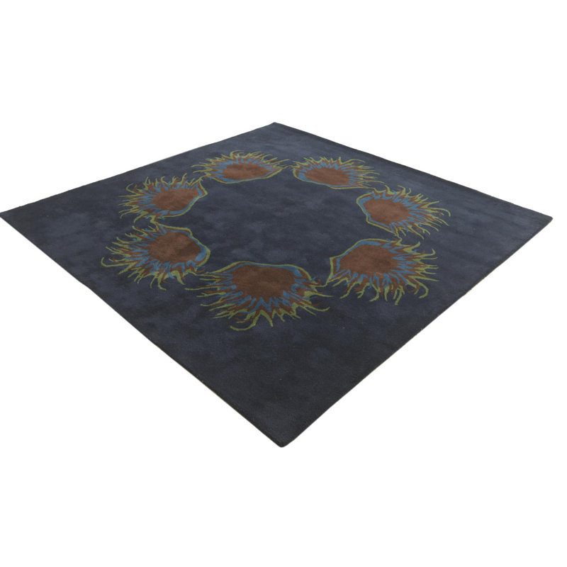 Tapis carré bleu marine Luna