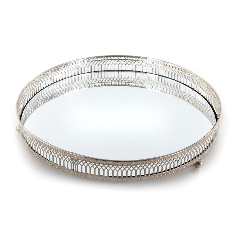 Dilly Mirror Tray, 28cm W x 28cm D, Silver