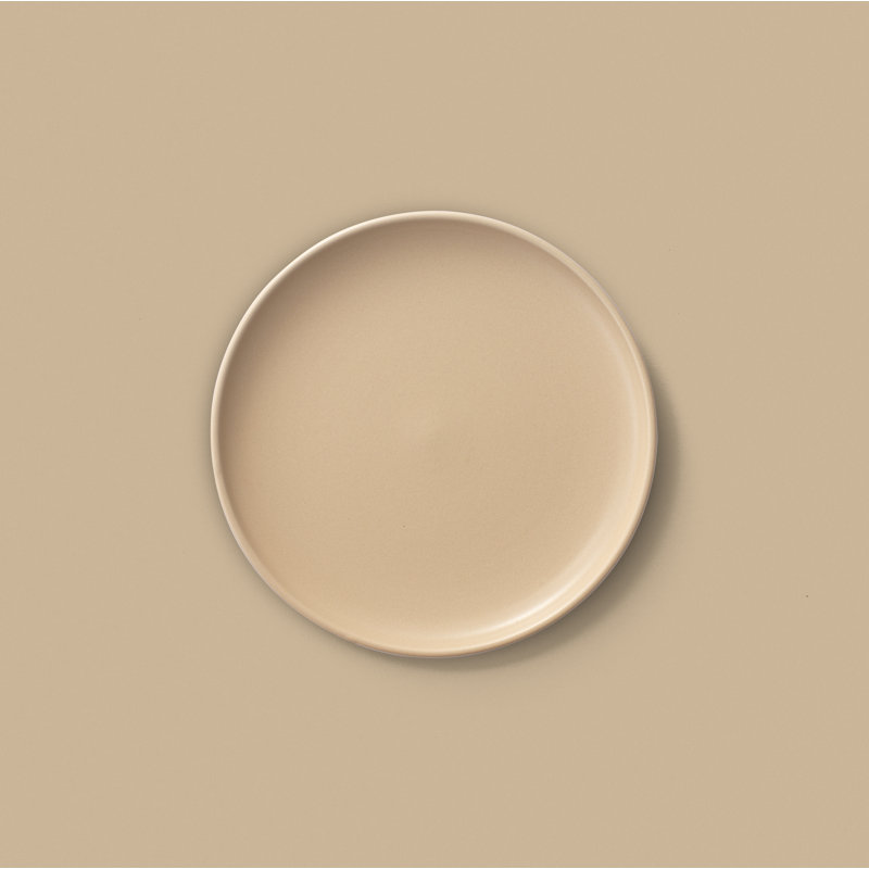 Matte Beige Ceramic 8" Salad and Dessert Plates Set of 6