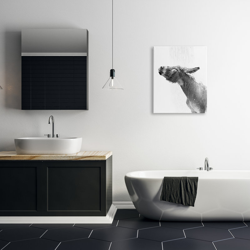 «Donkey Bathroom Splash» sur toile par Annalisa Latella, H 30 po x l 24 po x P 1,5 po