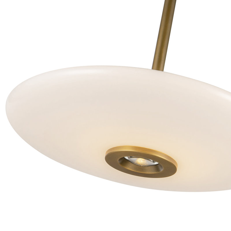 Kyoto 1 - Light LED Pendant, Vintage Brass, Glossy Opal