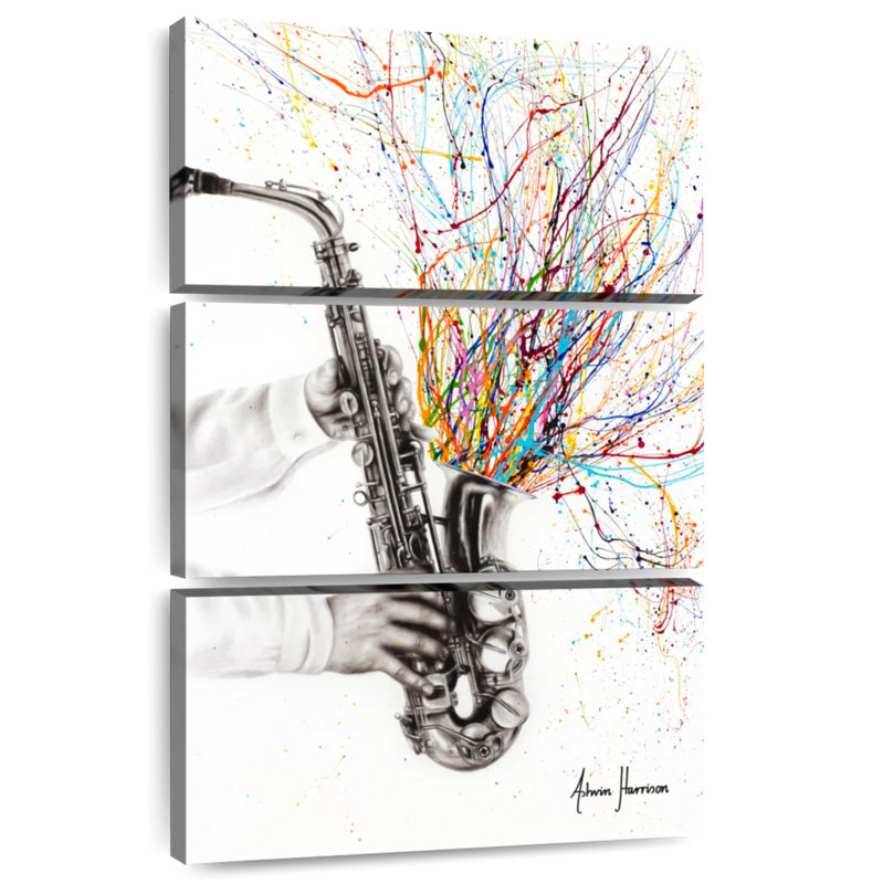 Abarca, le saxophone jazz, H 32 po x l 20 po