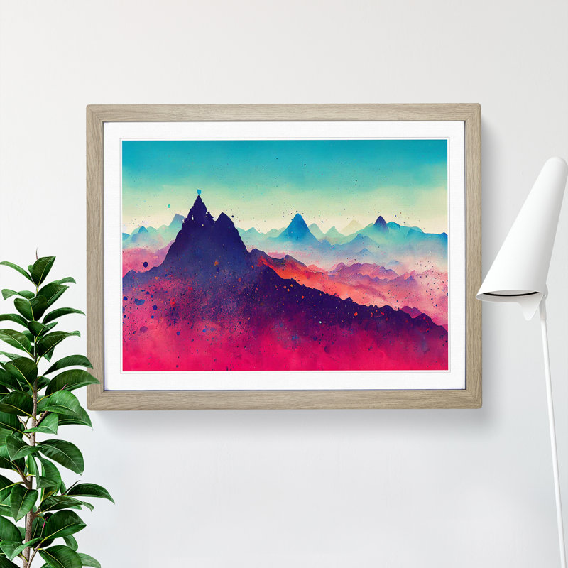 Mountain Splash Vol.5 Abstract - Framed Print, 34cm H x 46cm W x 2cm D, Oak Framed