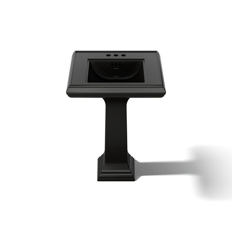 Memoirs® 26.375" Tall Rectangular Pedestal Bathroom Sink with Overflow, Black, 4" Centers