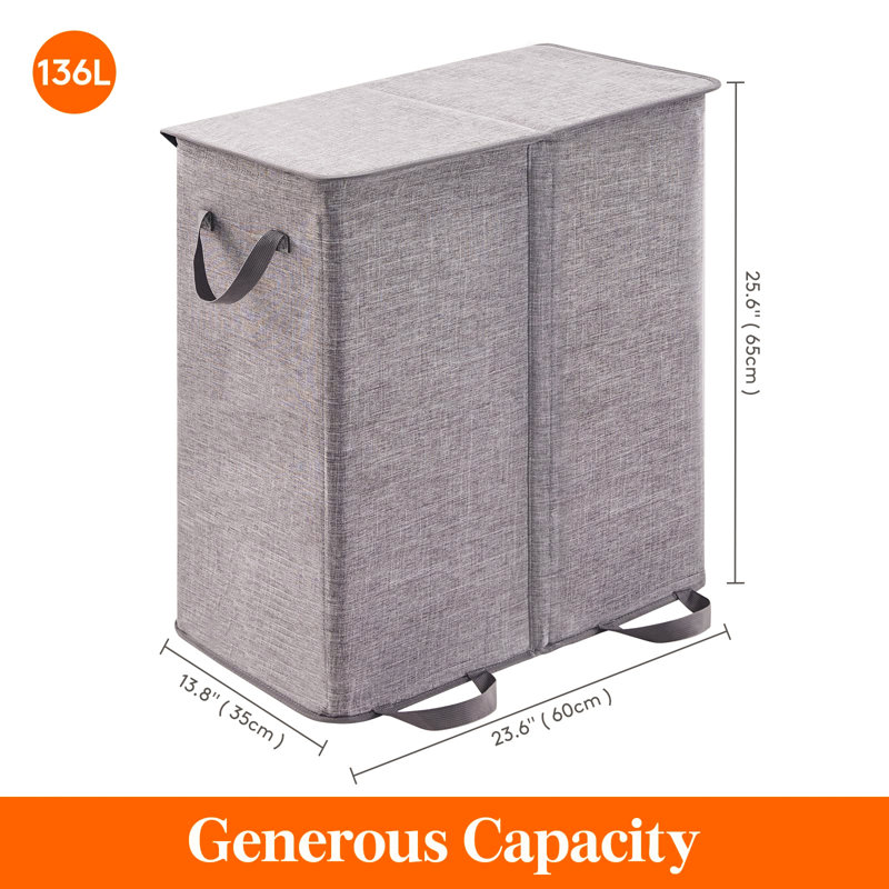 Fabric Laundry Hamper, Grey
