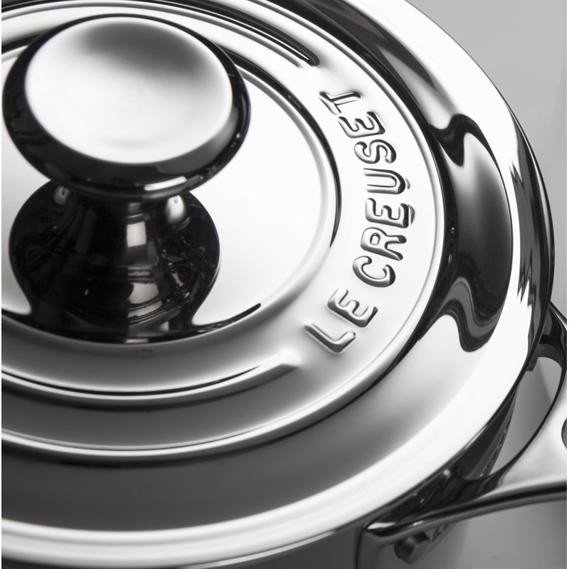 Le Creuset Stainless Steel Saucepan with Lid, 3 qt.