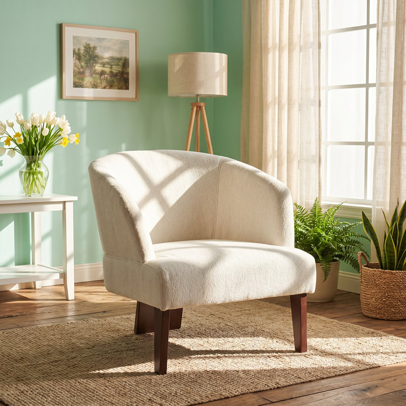 Fauteuil d'appoint à dossier rond en bois massif l 27,5 po x P 30,75 po x H 28 po Christopher Knight Home®