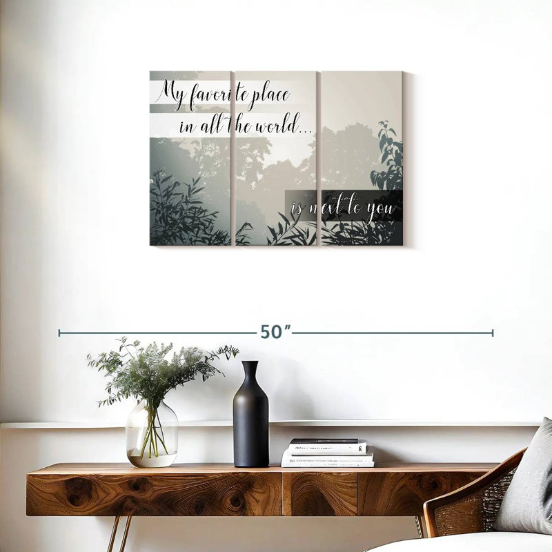 «Love Love», ensemble de 3 impressions sur toile par Yi, H 20 po x l 33 po x P 1,25 po