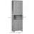 Tall Narrow Bathroom Storage Cabinet With Adjustable Shelves And Doors, Freestanding Linen Cabinet For Efficient Space Utilization-379680959