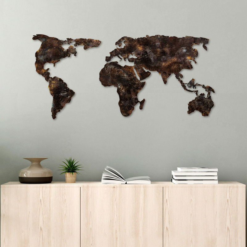 Hand-Painted Decorative Metal Wall Accessory, 50 x 23.6 x 0.6 inches | 100% Metal Construction (Thickness: 0.06 inches) | Unique Color Variation | Perfect for Living Room, Office, or Gallery Decor, Stylish & Durable Design
