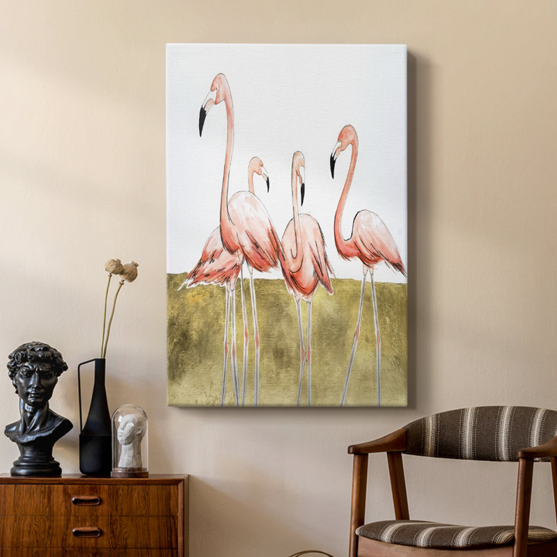 Flamant rose II - galerie Cavas sur mesure, H 48 po x l 32 po