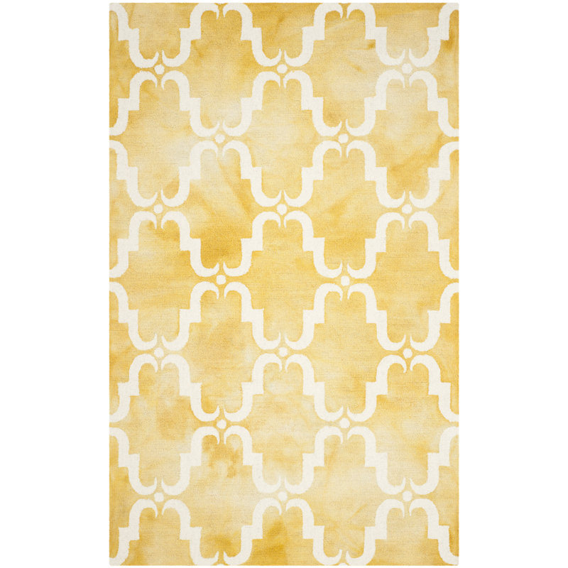 Dip Dye Hand Tufted Wool Geometric Rug, Rectangle 2'6" x 4'