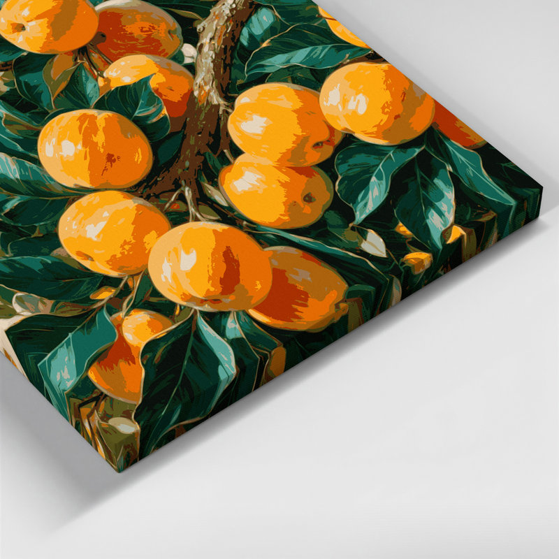 «Fruit Loquat», art mural sur toile vert, H 16 po x l 16 po
