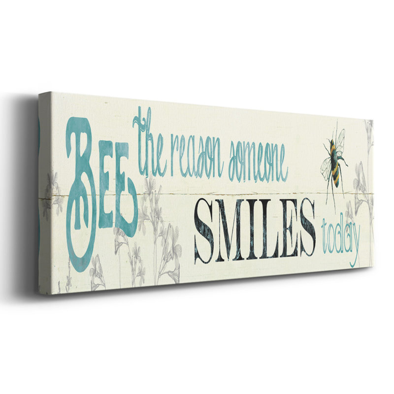 «Bee The Raison On Canvas», art textuel, H 20 po x l 50 po x P 1,5 po