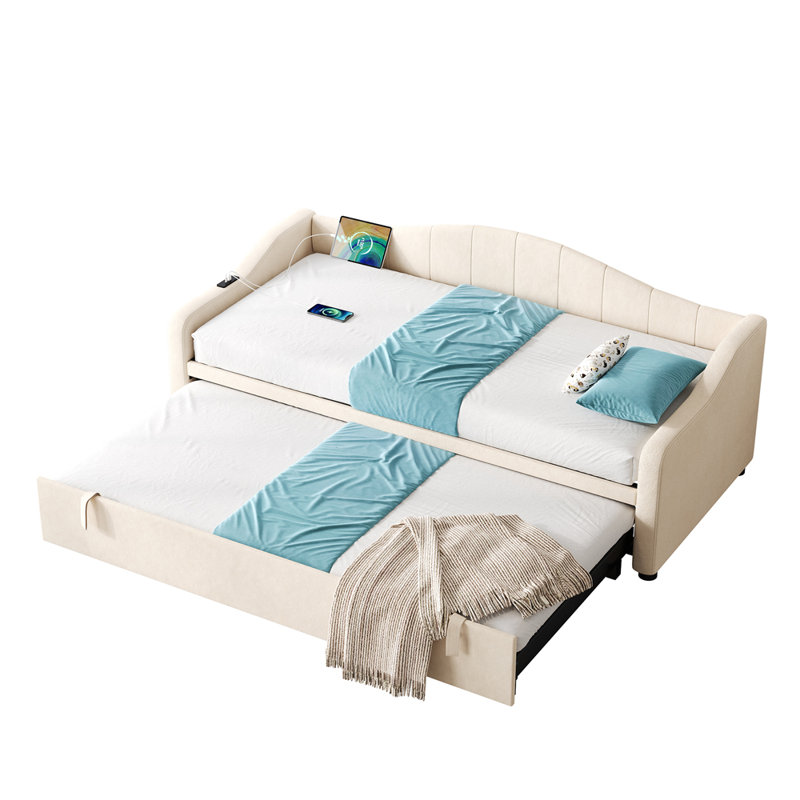 Upholstered Daybed with Trundle