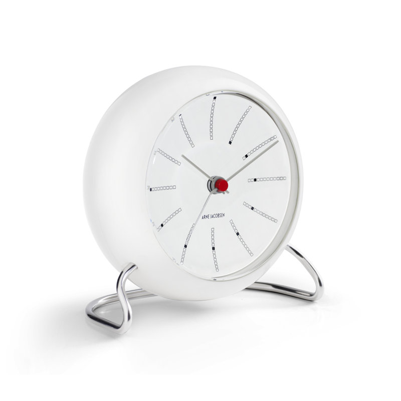 Bankers Electric Clock, White/Silver