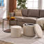 Repose-pieds, ensemble de repose-pieds multifonctionnel, combinaison de repose-pieds et de table, avec tabouret tambour, avec espace de rangement-1313647603