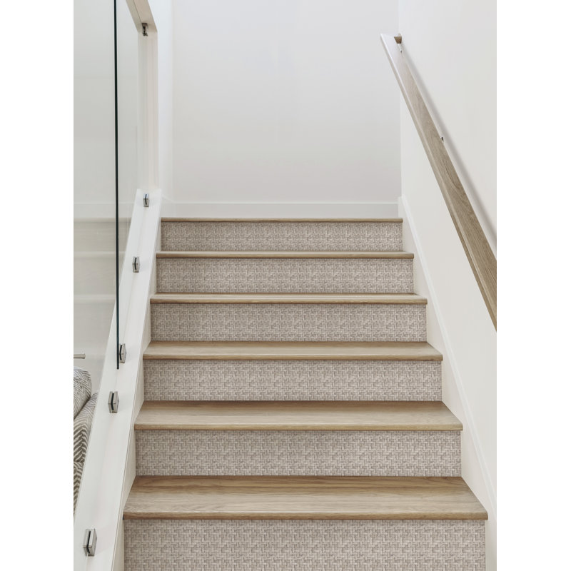 Autocollants muraux Auzenne Wicker, L 6,5 po x l 48 po, Blanc délavé