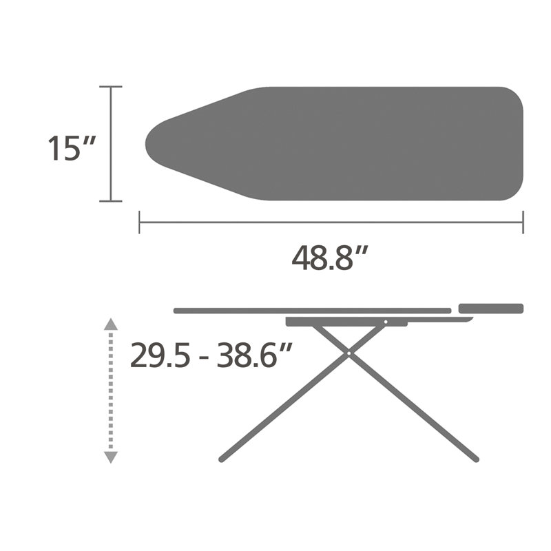 Mint Green Freestanding Ironing Board with Tropical Leaves Cover