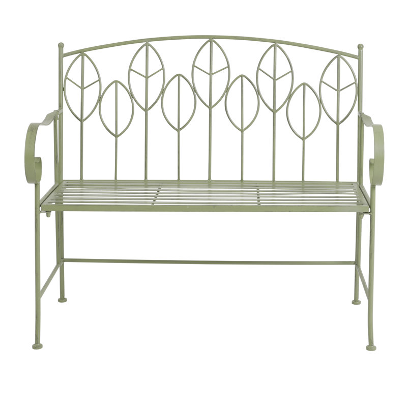 BENCH Wrought Iron Outdoor Bench, Green