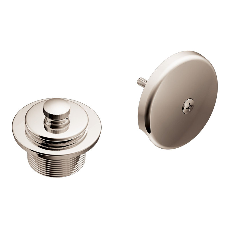Moen Push-N-Lock Metal Tub and Shower Drain Kit, Polished Nickel