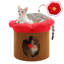 Maison pour chat avec arbre, lit troglodyte et coussin pour chat à fleurs amovible