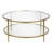 Gibbs Sivil 36" Wide Round Coffee Table with Glass Top in Brass-1958294376