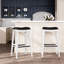 Tabouret de bar blanc de 30 po avec siège en cuir noir, élégant et confortable, convient à un tabouret de cuisine, en bois massif-2060744065-2060744068