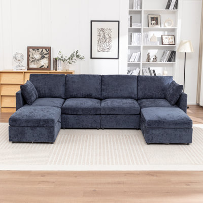 Canapé modulaire en U avec repose-pieds 6 pièces Wilroy