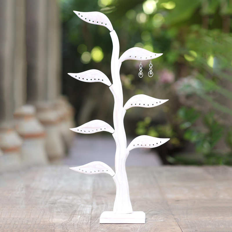 Porte-bijoux Red Barrel Studio Daun Salam, Blanc