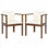 Ensemble de 2 chaises de salle à manger d'extérieur avec accoudoirs courbés en bois d'acacia, finition brune et coussins crème