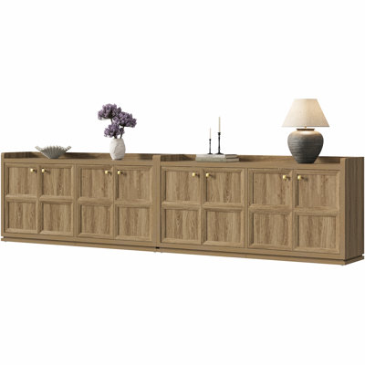 Helio 61.7'' W Modern 4-Door Sideboard With Adjustable Shelves And Safe Rounded Corners