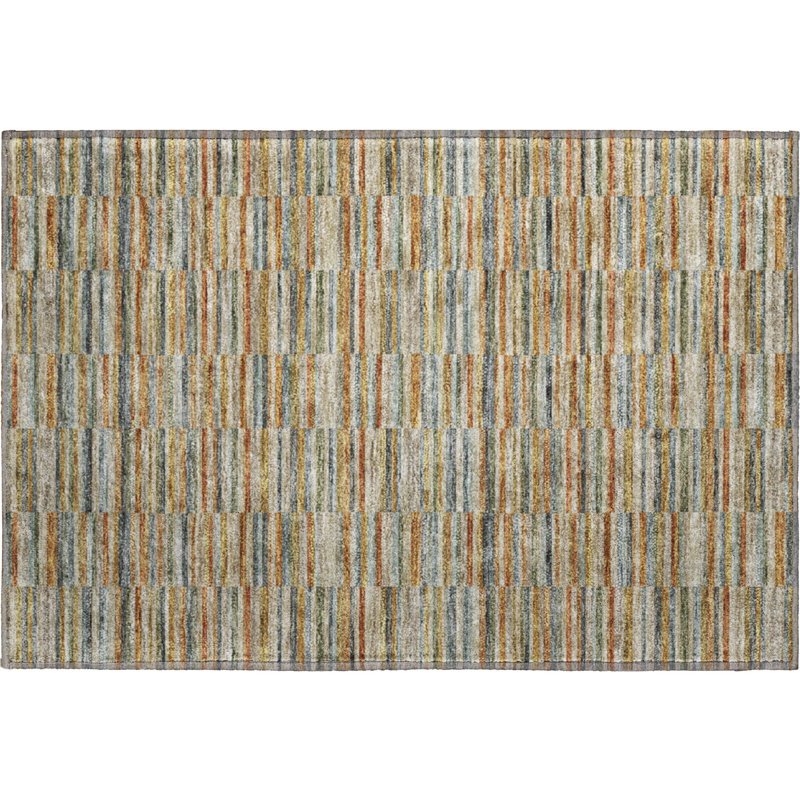 Premium Machine Washable Prisco Paprika Rug, Rectangle 1'8" x 2'6"