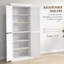 Garde-manger autoportant, 4 portes, tablettes réglables, panneau de fibres à densité moyenne blanc